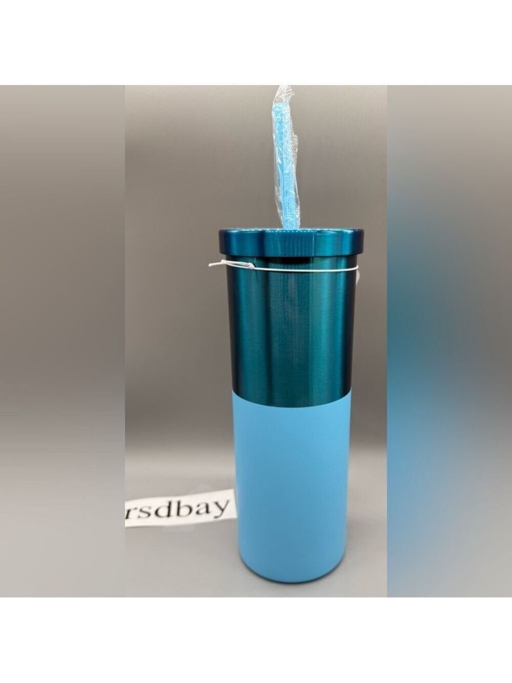 Dunkin ' BLUE Polished/Matte Stainless Steel Sipper Tumbler 20oz - NWT - Picture 2 of 5